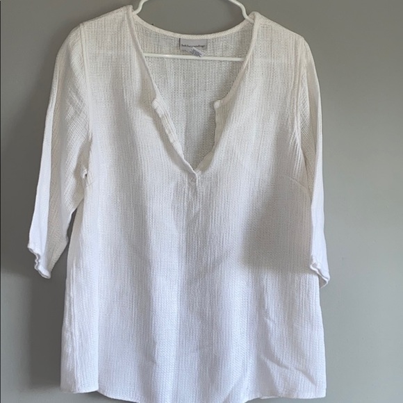Soft Surroundings Linen Tunics Size Medium Tunics Waffle Knit V Neck Two - Picture 9 of 16